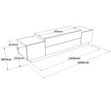Dimensions diagram for Floyd 63-inch TV console in White-Felt UV print