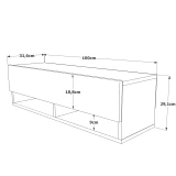 Dimensions diagram for Future Cobble 40-inch floating TV unit in Atlantic Pine
