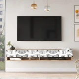 Future Maze 70-inch floating TV unit in Atlantic Pine, main product photo