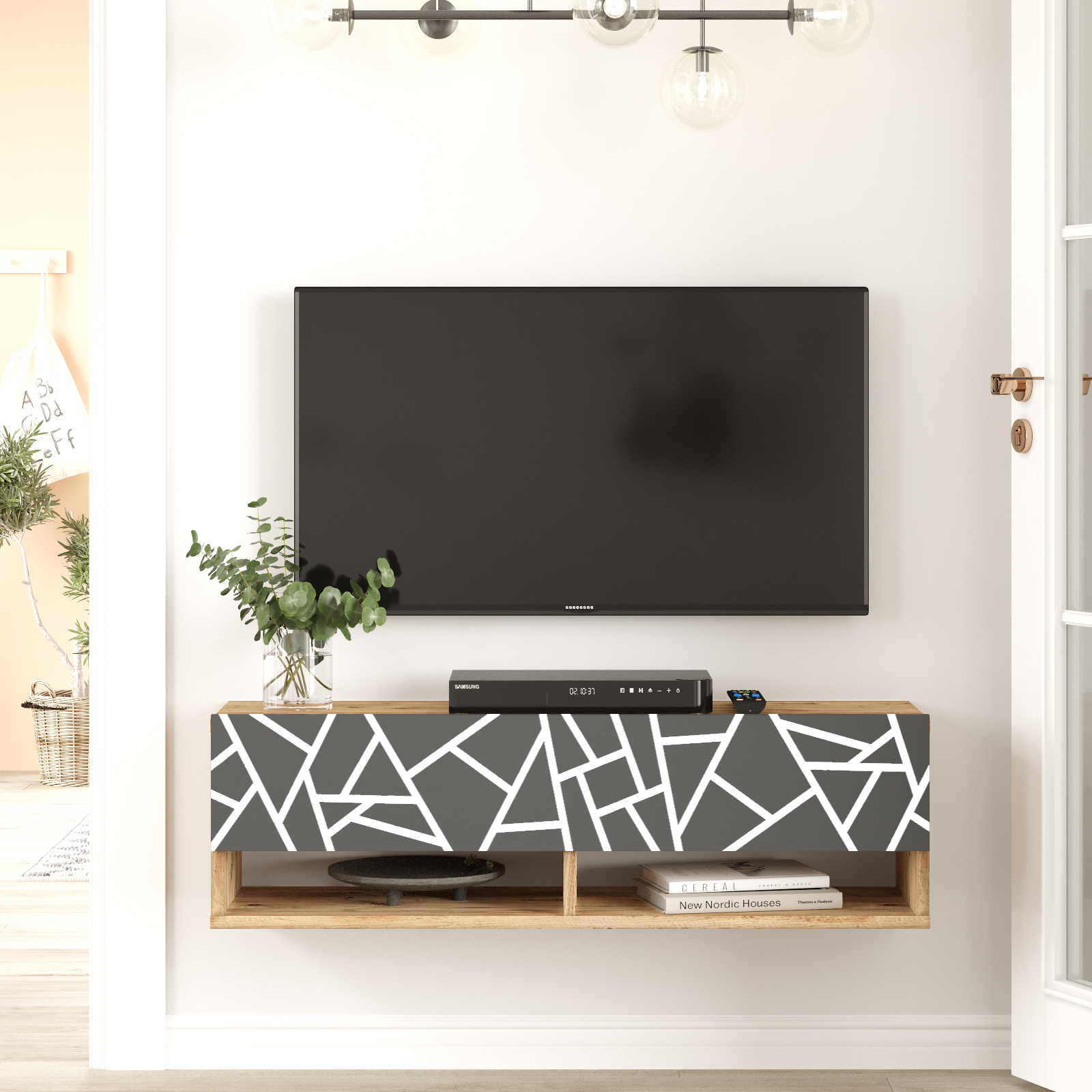 Future Tv Unit Pine- Anthracite
