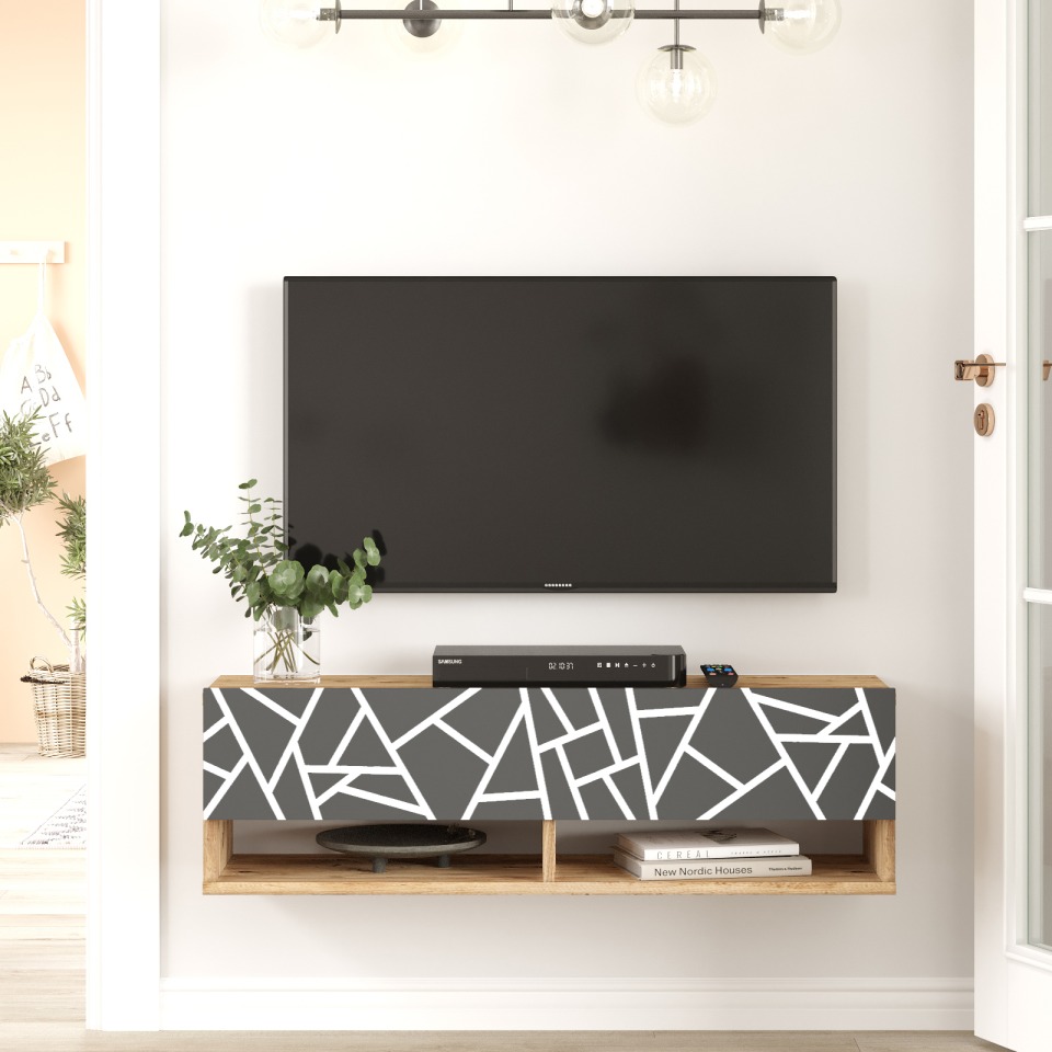 Future Tv Unit Pine- Anthracite