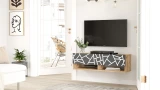 Future 40-inch floating TV unit in Pine-Anthracite, gallery photo 3