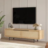 Ocean 63-inch oak UV-print TV console with metal legs, gallery photo 2
