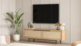 Ocean 63-inch oak UV-print TV console with metal legs, gallery photo 3
