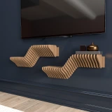 Batamex 20-inch parametric floating shelf in Natural Oak, gallery photo 2