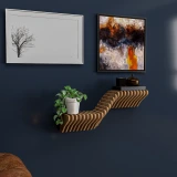 Batamex 20-inch parametric floating shelf in Natural Oak, gallery photo 6