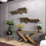 Batamex 36-inch parametric floating shelf in Natural Oak, gallery photo 6