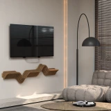 Batamex 48-inch parametric floating shelf in Natural Oak, gallery photo 8