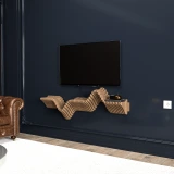 Batamex 48-inch parametric floating shelf in Natural Oak, gallery photo 13