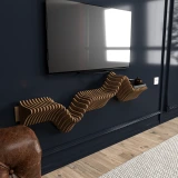 Batamex 48-inch parametric floating shelf in Natural Oak, gallery photo 15