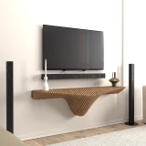 Batamex 50-inch parametric floating shelf in Teak, gallery photo 7