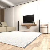 Batamex 50-inch parametric floating shelf in Teak, gallery photo 9