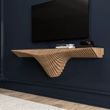 Batamex 50-inch parametric floating shelf in Teak, gallery photo 10