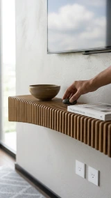 Batamex 60-inch parametric shelf 150×17×17 cm, generated lifestyle render