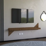 Batamex 65-inch parametric floating shelf in Oak, main product photo
