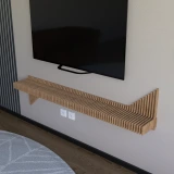 Batamex 65-inch parametric floating shelf in Oak, gallery photo 2