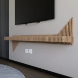 Batamex 65-inch parametric floating shelf in Oak, gallery photo 5
