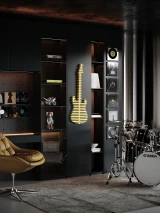 Elvis parametric 3D guitar wall decor in Yellow lacquer — filename color Yellow