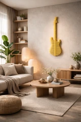 Elvis parametric 3D guitar wall decor in Yellow lacquer — filename color Yellow