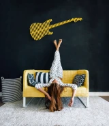 Elvis parametric 3D guitar wall decor in Yellow lacquer — filename color Yellow