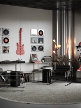 Elvis parametric 3D guitar wall decor in Red lacquer — filename color Red