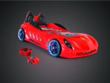 Shark twin race car bed with LED lights and sound, gallery photo 1