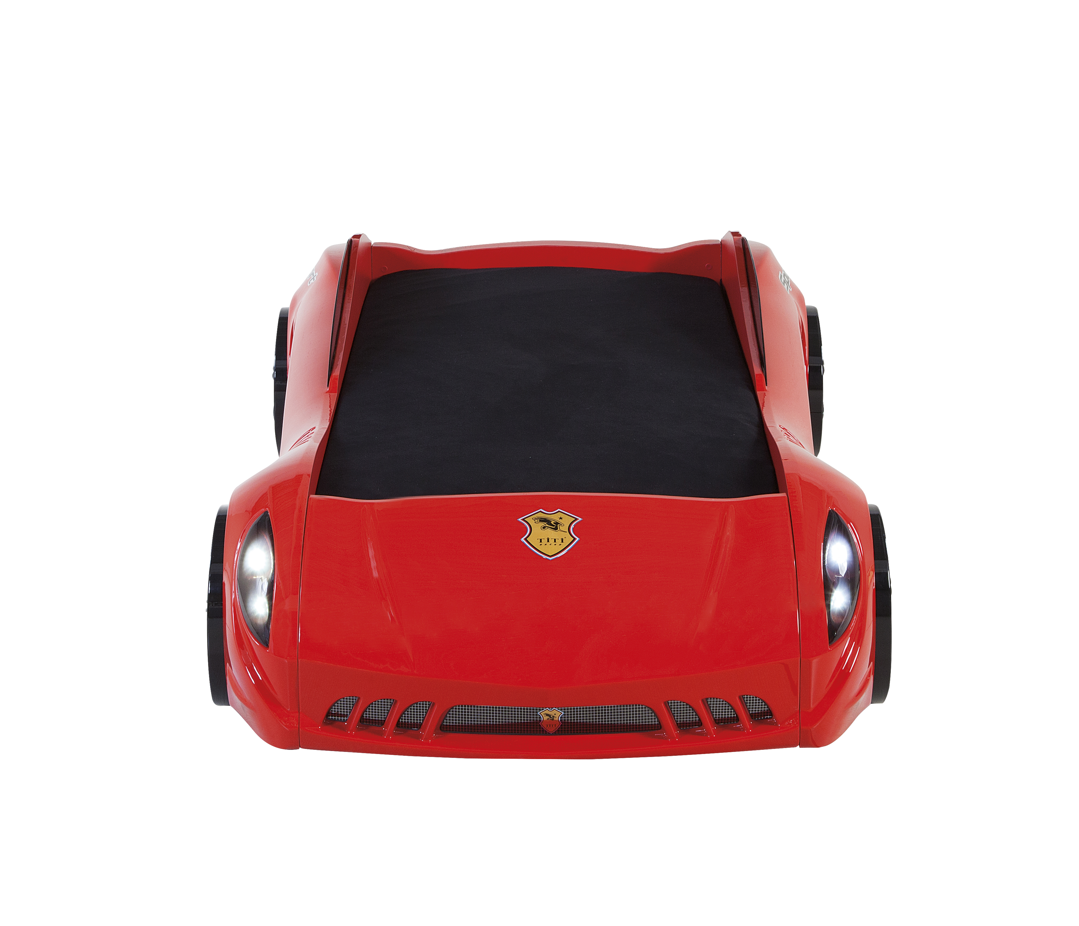 Shark Twin Race Car Bed, Remote Control, LED Lights, Sound FX, Rear Seat