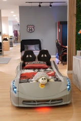 TT twin race car bed in Grey with LED and sound, gallery photo 2