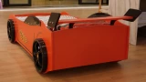 WOODY race car bed in Red with LED lights and spoiler, gallery photo 3