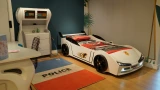 WOODY race car bed in White with LED lights and spoiler, gallery photo 7