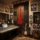 BATAMEX Elvis Parametric 3D Guitar Wall Decor Modern Sculptural Wall Art Contemporary Architectural Wall Decor for Living Room, Office & Commercial Interiors (Red)
