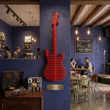 BATAMEX Elvis Parametric 3D Guitar Wall Decor Modern Sculptural Wall Art Contemporary Architectural Wall Decor for Living Room, Office & Commercial Interiors (Red)